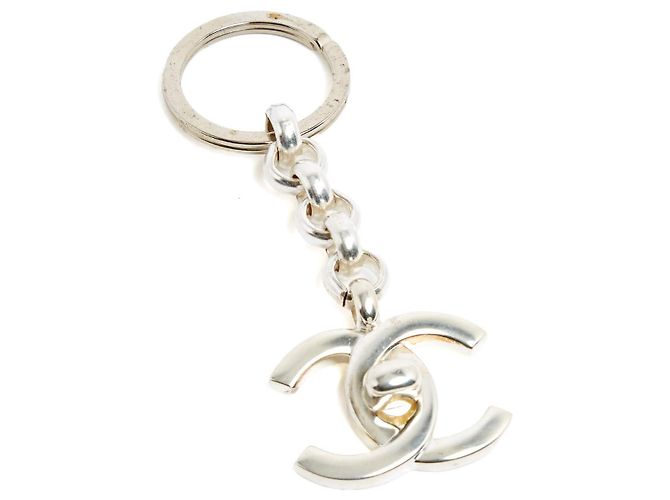 Chanel 1996 Schlüsselanhänger oder Charm CC Silber mit Drehverschluss - Ansicht 2