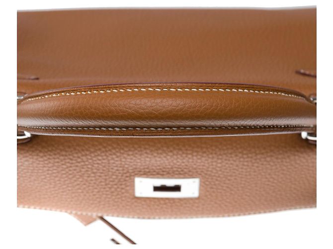 Hermès HERMES Kelly 28 Tasche aus goldenem Leder - 102536 - Ansicht 10