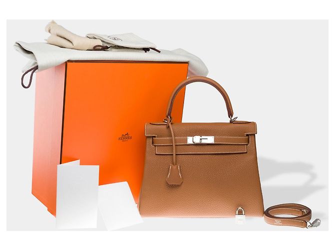 Hermès HERMES Kelly 28 Tasche aus goldenem Leder - 102536 - Ansicht 2
