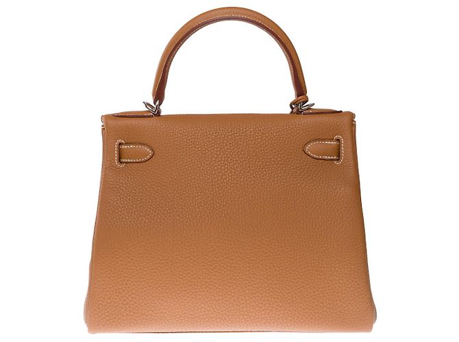 Hermès HERMES Kelly 28 Tasche aus goldenem Leder - 102536 - Ansicht 4
