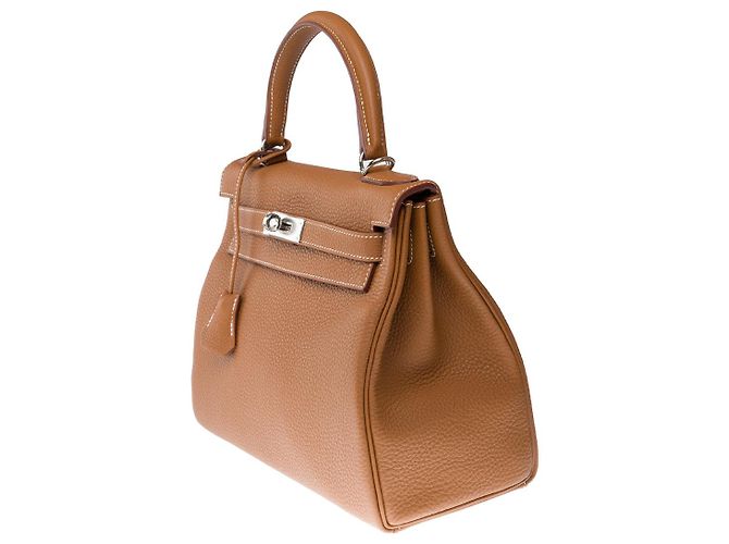 Hermès HERMES Kelly 28 Tasche aus goldenem Leder - 102536 - Ansicht 5