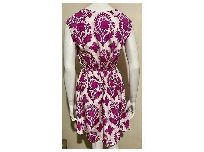 Diane Von Furstenberg Lila Seidenkleid von DvF mit floralem Druck Weiß - Ansicht 3
