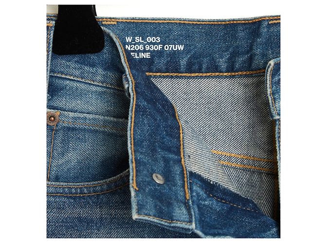 Pantalones vaqueros de denim lavado Céline Jean Tess FR40 Slim US29 por Hedi Slimane Celine Azul - vista 3