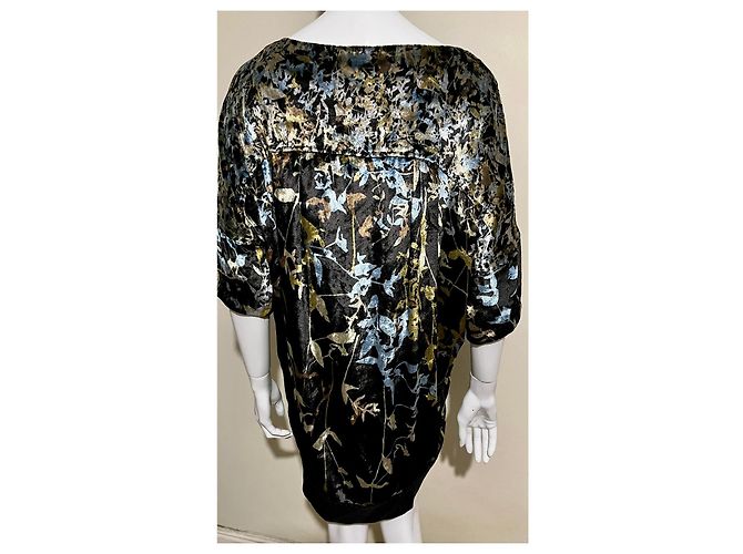 Diane Von Furstenberg DvF Claire Samtkleid mit floralem Muster Schwarz Mehrfarben - Ansicht 3