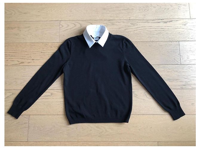 Chanel Pull avec col chemise amovible Noir - vue 2
