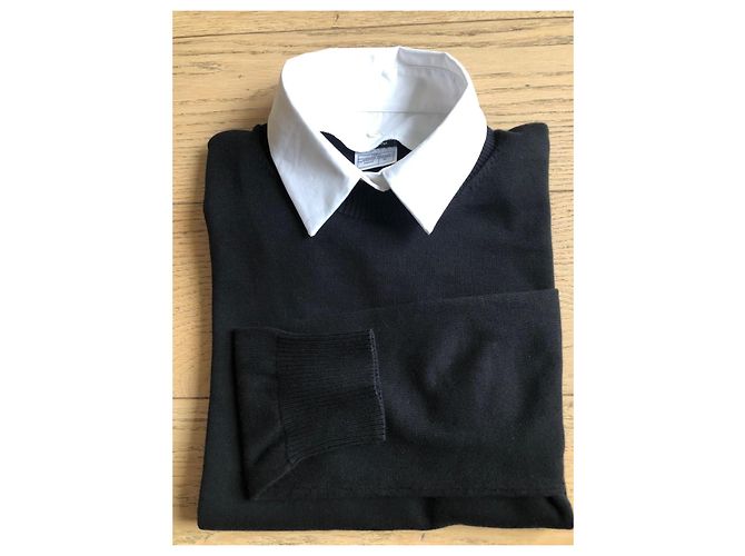 Chanel Pull avec col chemise amovible Noir - vue 5