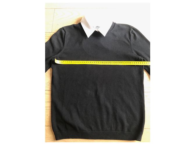 Chanel Pull avec col chemise amovible Noir - vue 6