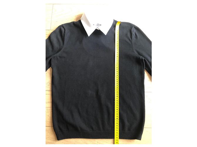 Chanel Pull avec col chemise amovible Noir - vue 8