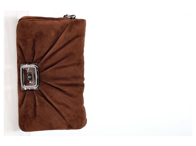 Borsa Grande Viv Choc Roger Vivier in Camoscio Marrone - vista 11