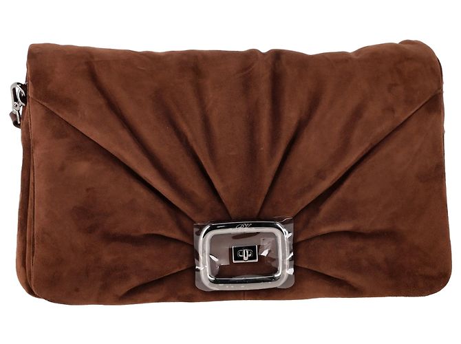 Borsa Grande Viv Choc Roger Vivier in Camoscio Marrone - vista 2