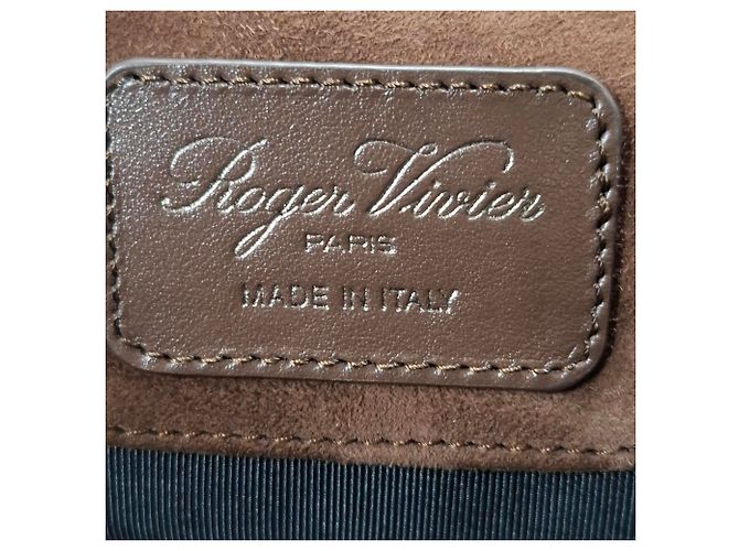 Borsa Grande Viv Choc Roger Vivier in Camoscio Marrone - vista 6