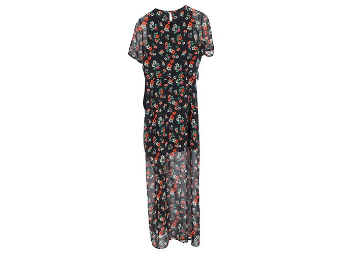Abito midi a stampa floreale arricciato Maje Rancho in chiffon multicolore - vista 2