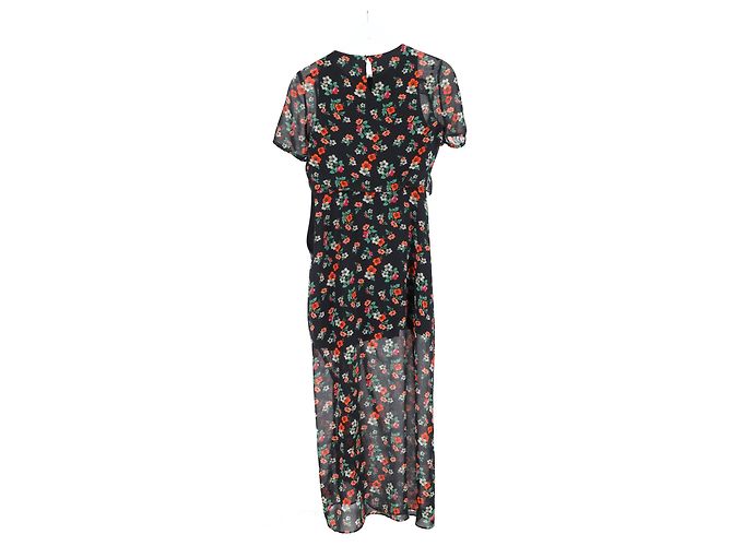 Abito midi a stampa floreale arricciato Maje Rancho in chiffon multicolore - vista 5