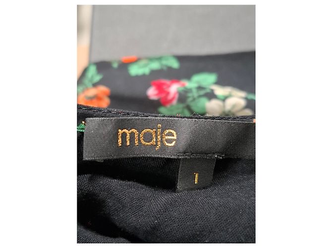 Abito midi a stampa floreale arricciato Maje Rancho in chiffon multicolore - vista 6