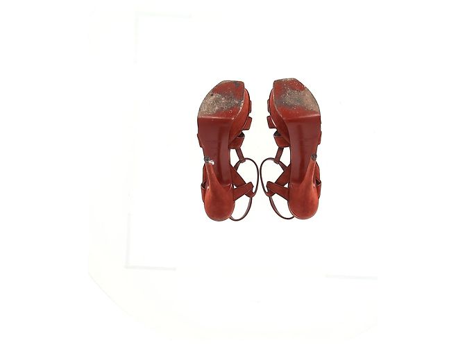 Sandali Tribute di Saint Laurent in suede bordeaux Rosso Bordò - vista 12