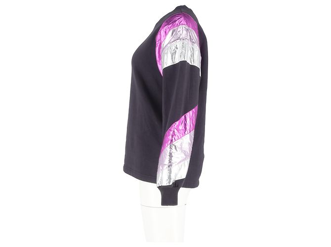 Menji Metallic Stripe Sweatshirt von Isabel Marant aus verblasster schwarzer Baumwolle - Ansicht 5