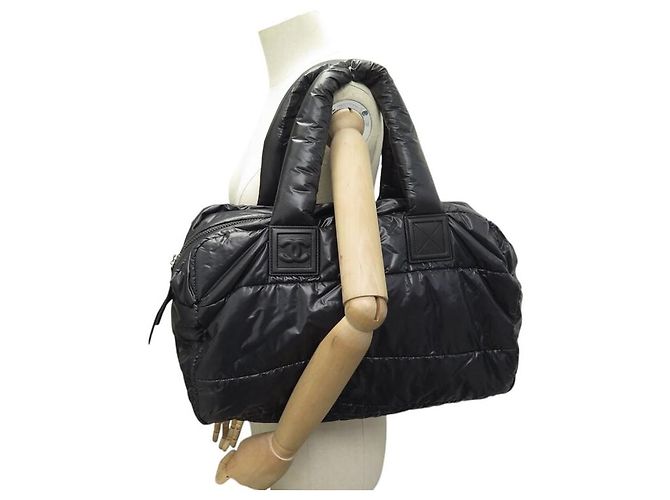 NUOVA BORSA A MANO CHANEL COCO COCOON MM NYLON NERO - vista 6