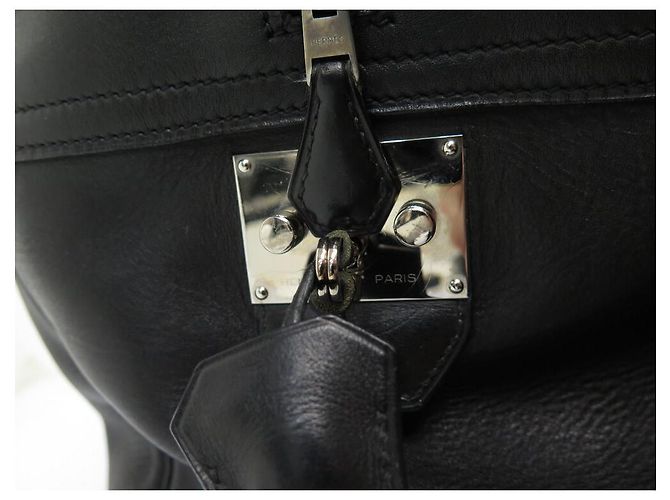 Hermès BORSA DA VIAGGIO HERMES PLUME 55 IN PELLE BOX NERA Nero - vista 12