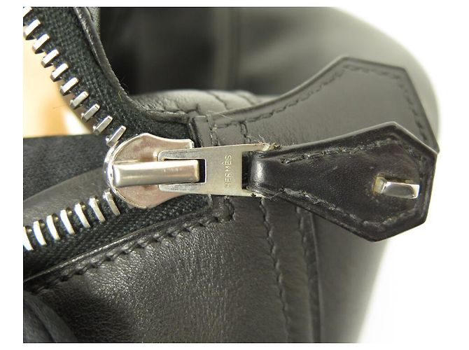 Hermès BORSA DA VIAGGIO HERMES PLUME 55 IN PELLE BOX NERA Nero - vista 16