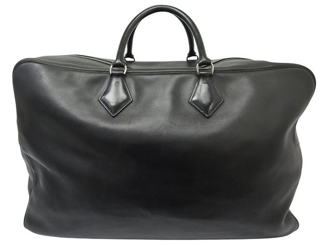 Hermès BORSA DA VIAGGIO HERMES PLUME 55 IN PELLE BOX NERA Nero - vista 2