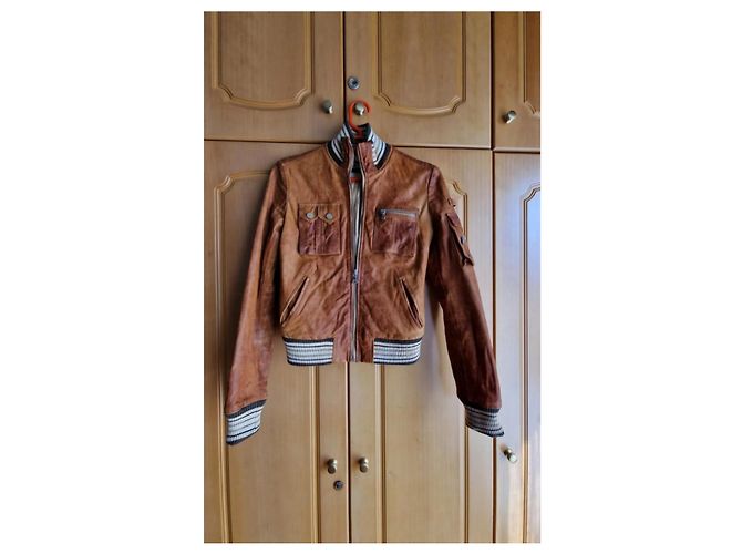 Dolce & Gabbana Lederjacke Camel Kamel - Ansicht 2