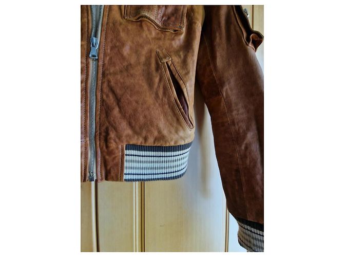 Dolce & Gabbana Lederjacke Camel Kamel - Ansicht 4