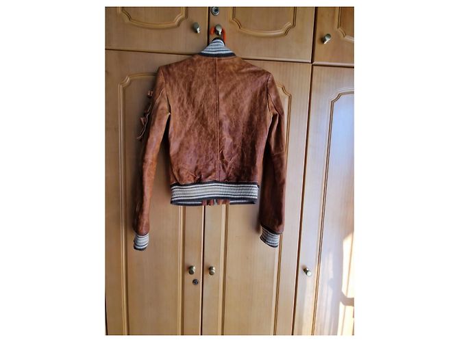 Dolce & Gabbana Lederjacke Camel Kamel - Ansicht 6