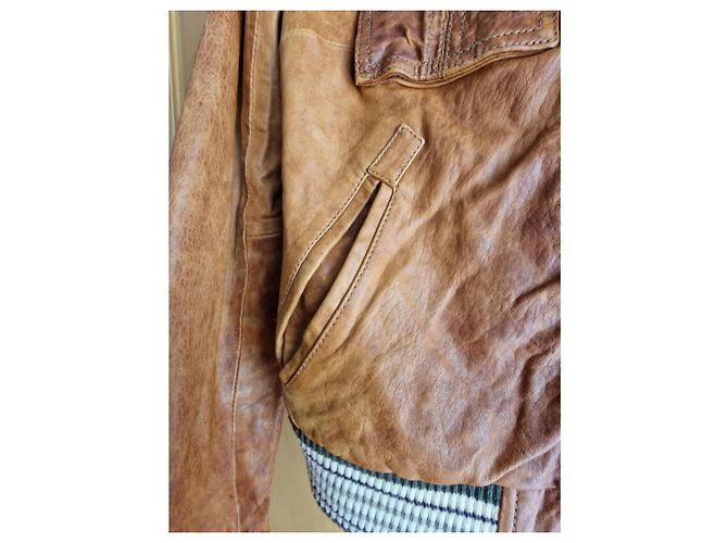 Dolce & Gabbana Lederjacke Camel Kamel - Ansicht 7