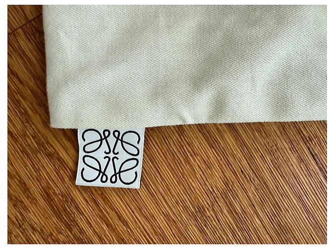 Bolsa tote Loewe em ráfia natural e acabamentos em couro de bezerro marrom - vista 8