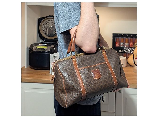 Borsa Céline Boston in pelle marrone - vista 8