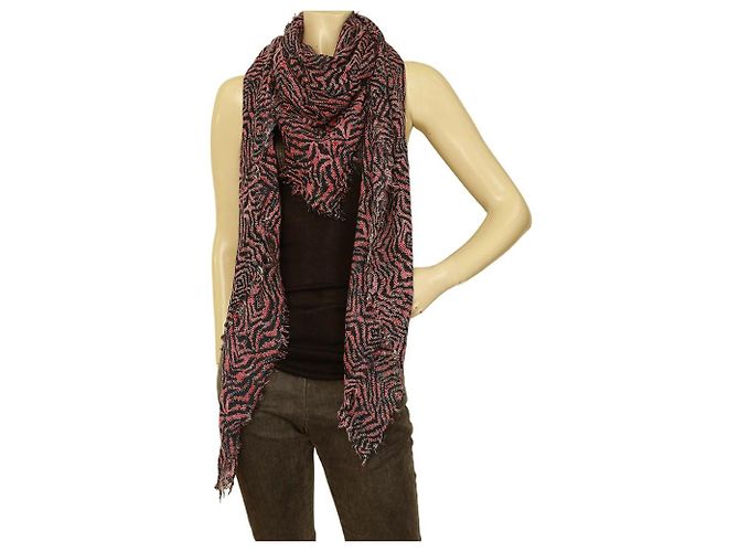 Sciarpa Zadig & Voltaire Delta Zebra Blu Rosa - vista 2