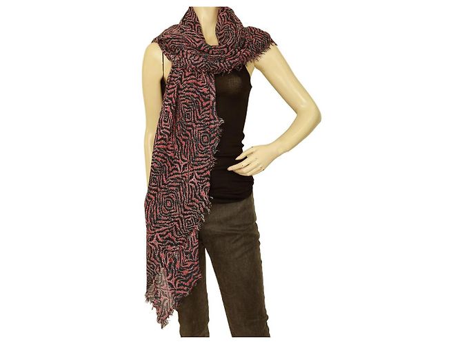 Sciarpa Zadig & Voltaire Delta Zebra Blu Rosa - vista 5