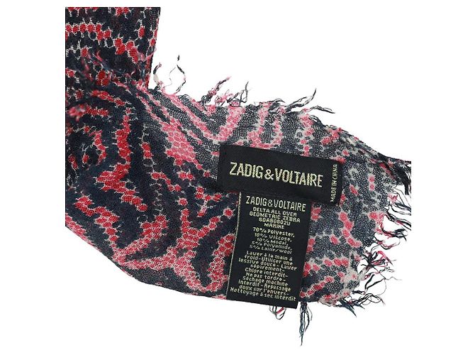 Sciarpa Zadig & Voltaire Delta Zebra Blu Rosa - vista 6