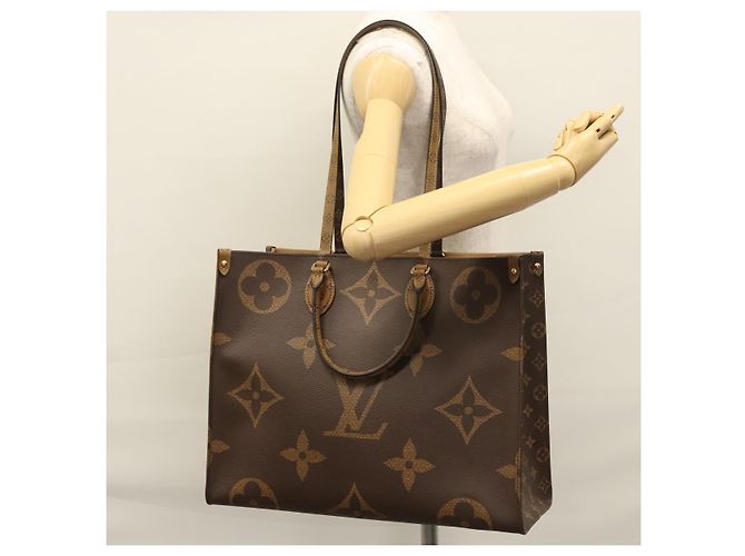 LOUIS VUITTON Monogram Reverse Giant On The Go GM Borsa Tote M45320 Auth BD313S Monogramma - vista 24