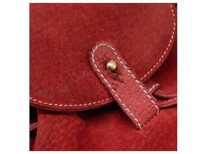 Bamboo Zaino Gucci in pelle scamosciata rossa e oro 003 2852 0030 0 Auth th5663 Rosso D'oro - vista 10