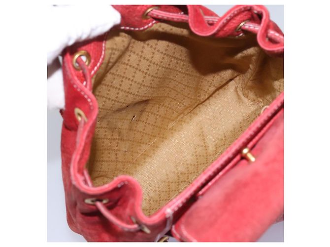 Bamboo Zaino Gucci in pelle scamosciata rossa e oro 003 2852 0030 0 Auth th5663 Rosso D'oro - vista 11