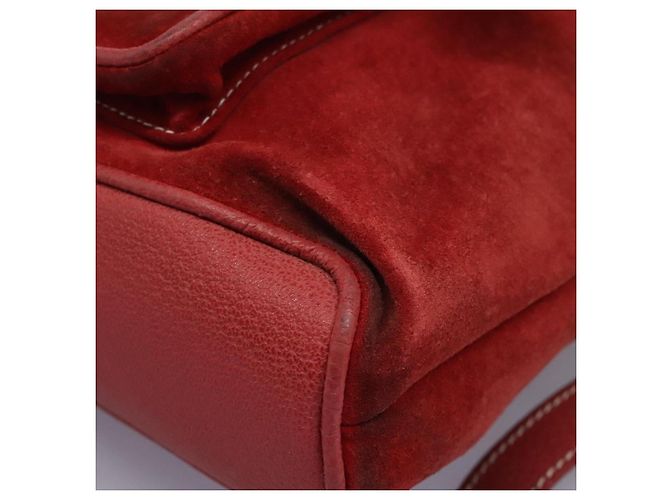 Bamboo Zaino Gucci in pelle scamosciata rossa e oro 003 2852 0030 0 Auth th5663 Rosso D'oro - vista 18