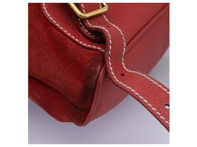 Bamboo Zaino Gucci in pelle scamosciata rossa e oro 003 2852 0030 0 Auth th5663 Rosso D'oro - vista 19