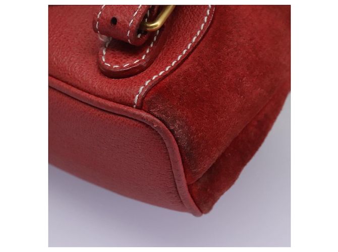 Bamboo Zaino Gucci in pelle scamosciata rossa e oro 003 2852 0030 0 Auth th5663 Rosso D'oro - vista 20