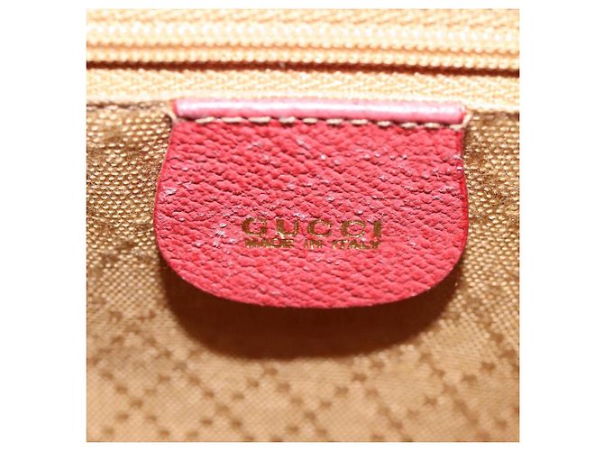 Bamboo Zaino Gucci in pelle scamosciata rossa e oro 003 2852 0030 0 Auth th5663 Rosso D'oro - vista 25