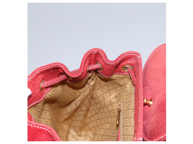 Bamboo Zaino Gucci in pelle scamosciata rossa e oro 003 2852 0030 0 Auth th5663 Rosso D'oro - vista 26