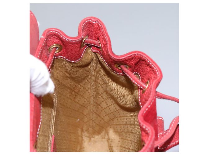 Bamboo Zaino Gucci in pelle scamosciata rossa e oro 003 2852 0030 0 Auth th5663 Rosso D'oro - vista 27