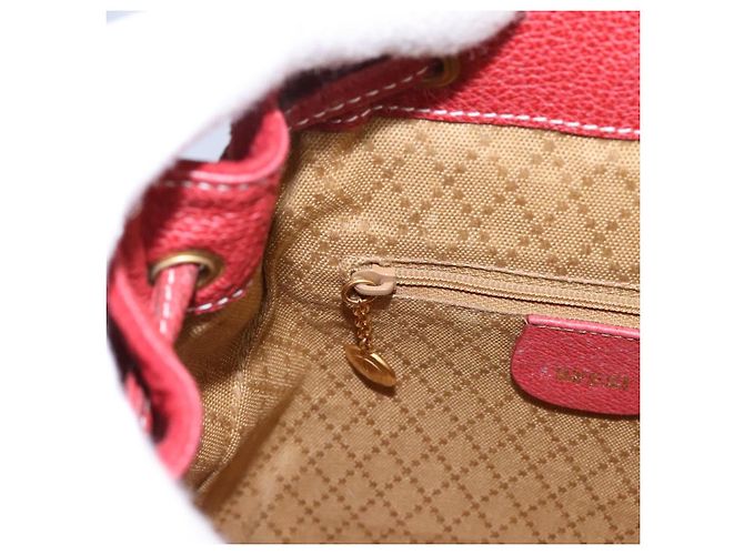 Bamboo Zaino Gucci in pelle scamosciata rossa e oro 003 2852 0030 0 Auth th5663 Rosso D'oro - vista 28
