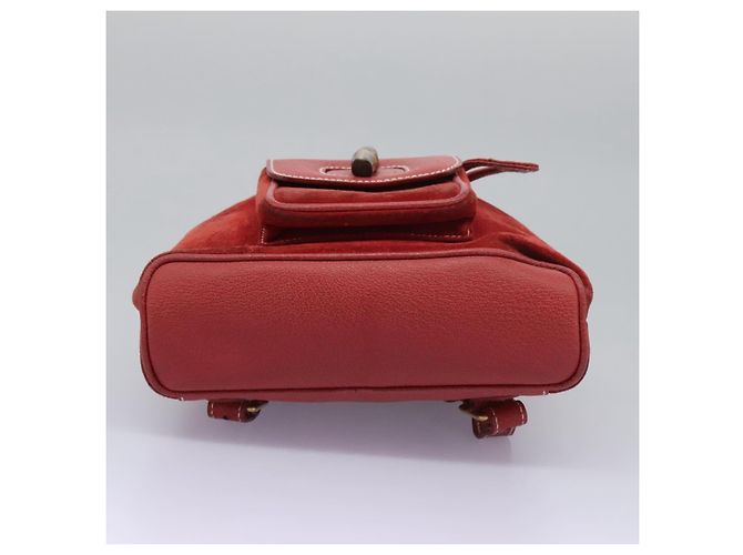 Bamboo Zaino Gucci in pelle scamosciata rossa e oro 003 2852 0030 0 Auth th5663 Rosso D'oro - vista 5