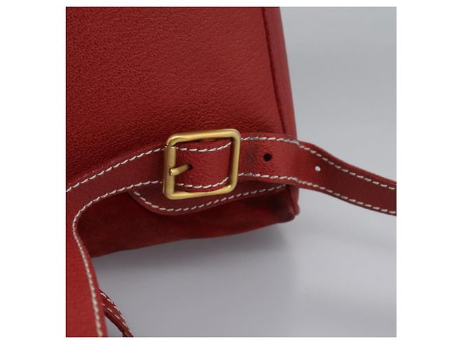 Bamboo Zaino Gucci in pelle scamosciata rossa e oro 003 2852 0030 0 Auth th5663 Rosso D'oro - vista 9