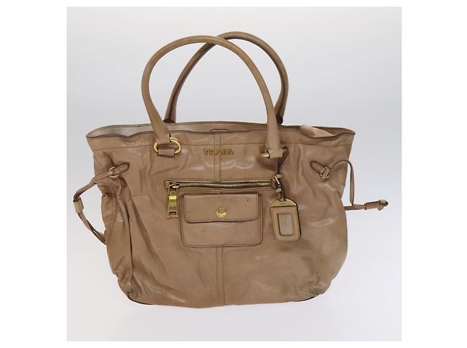 PRADA Borsa a mano in nylon pelle 3 pezzi khaki beige Auth bs22539 Cachi - vista 2
