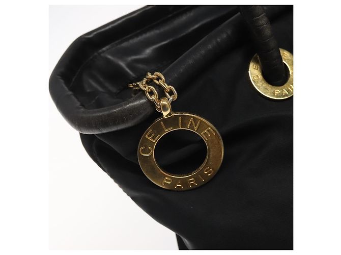 Céline Borsa a spalla CELINE in nylon nero Auth 101065 - vista 10