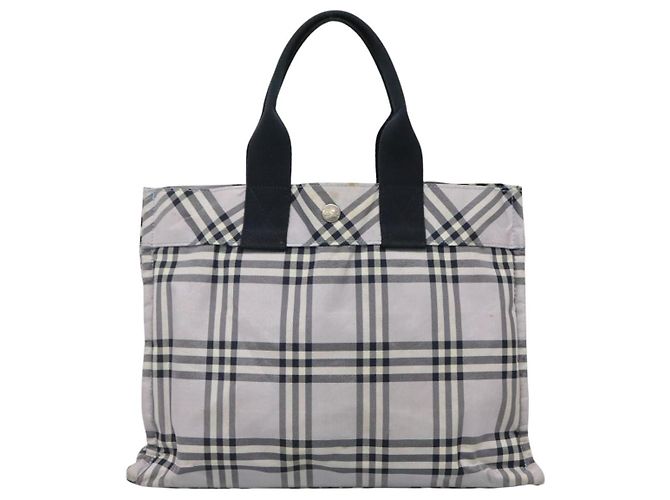 Borsa a mano Burberry Nova Check Blue Label in nylon viola argento autentica hs1699 Porpora - vista 13