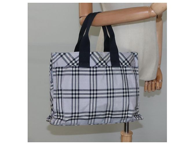Borsa a mano Burberry Nova Check Blue Label in nylon viola argento autentica hs1699 Porpora - vista 20