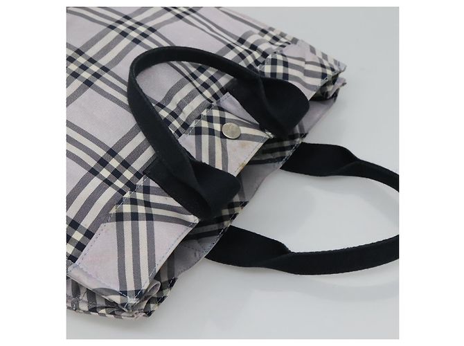 Borsa a mano Burberry Nova Check Blue Label in nylon viola argento autentica hs1699 Porpora - vista 6